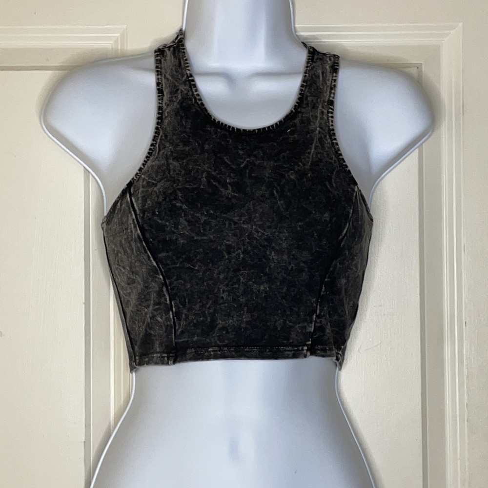Dark Gray Racerback Crop Top
